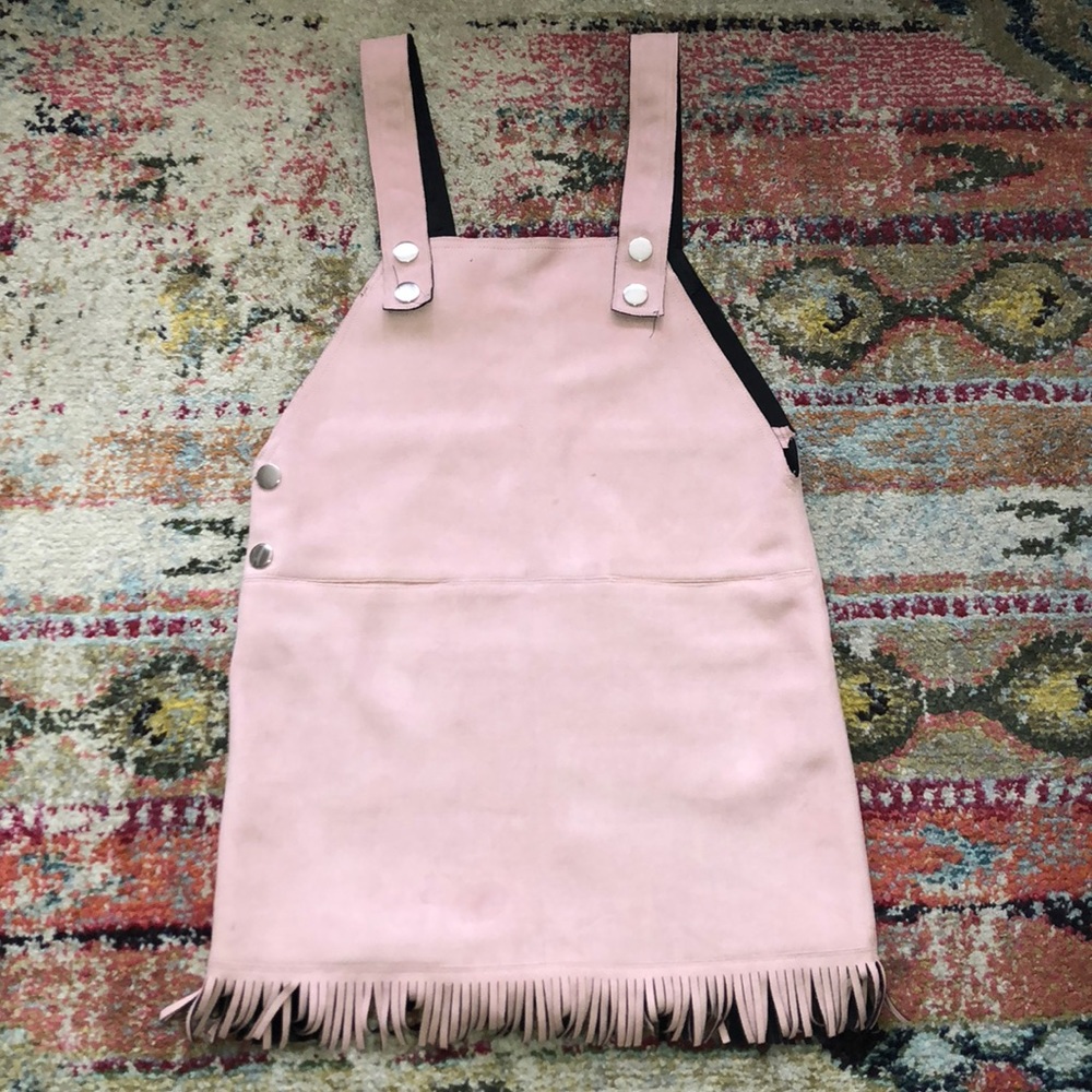 ZR&ZR SUEDE OVERALL FRINGE DRESS